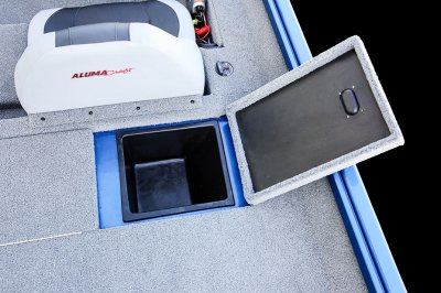 Close Up of Side Storage Compartment on Pro 185 Bass Boat