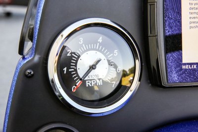 Close Up of RPM Meter on Pro 185 Bass Boat