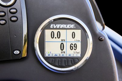 Close Up of Digital Speedometer and Fuel Reader on Pro 185 Bass Boat