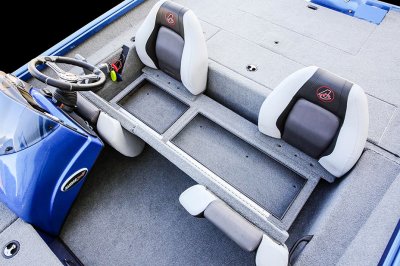 Close Up of Center Seating Storage on Pro 185 Bass Boat