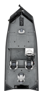 Overhead of Alumacraft Pro 185 Bass Boat with Storage Closed