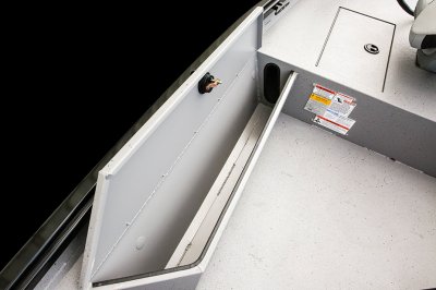 Pole Storage Compartment On Starboard Side of Alumacraft 175 Prowler Bass Boat