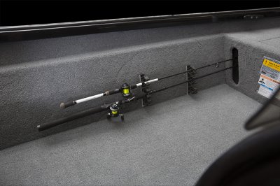 Port Side Fishing Rod Storage Compartment on Alumacraft 165 Prowler Bass Boat