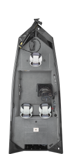 Overhead of Alumacraft 165 Prowler Bass Boat with Storage Closed